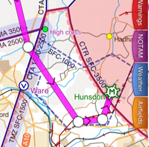 Hunsdon moving map