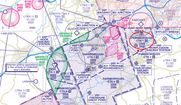 Figure 1: The aircraft entered the Class D CTA-1 indicating 2,100 feet where the base of controlled airspace is 2,000 feet AMSL.